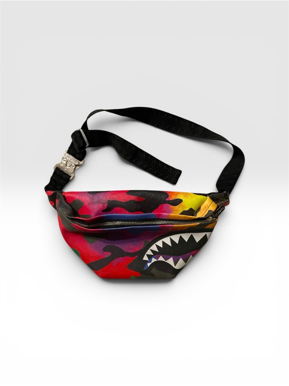 Sprayground Multicolor Camo Shark Mouth Belt Bag
